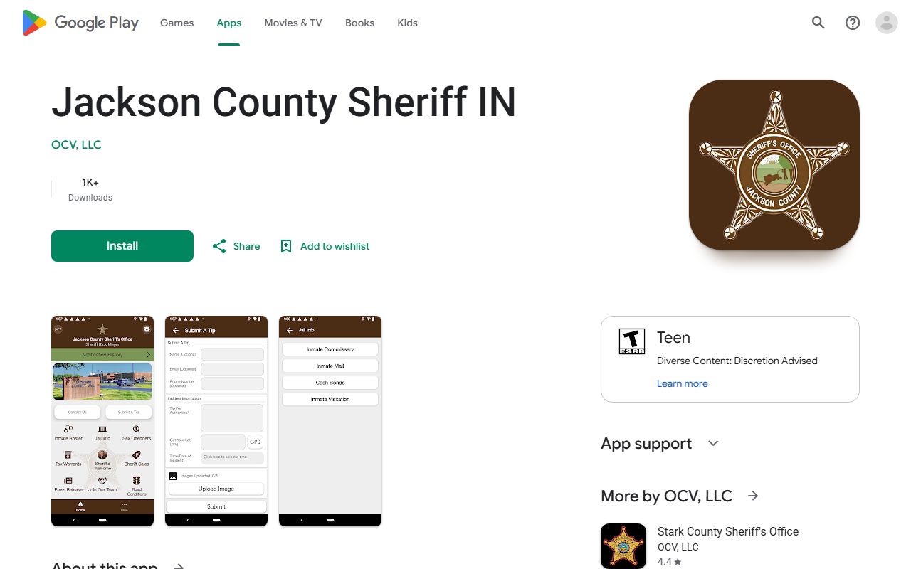 Jackson County arrest records and court charges sheriff app listing