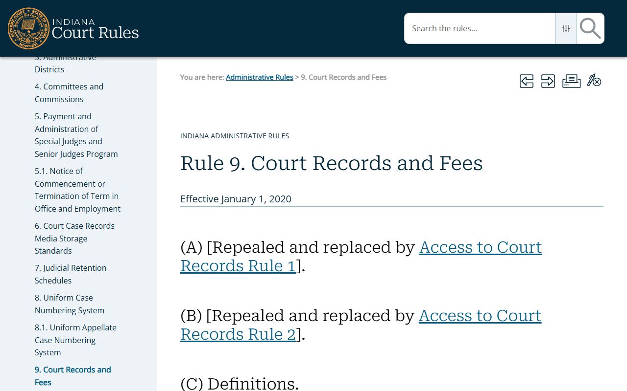 Jackson County Clerk of the Circuit Court Administrative Rule 9 records access