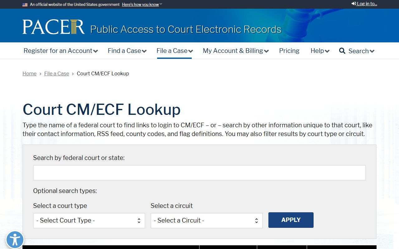 Jackson County trial court records PACER federal case lookup