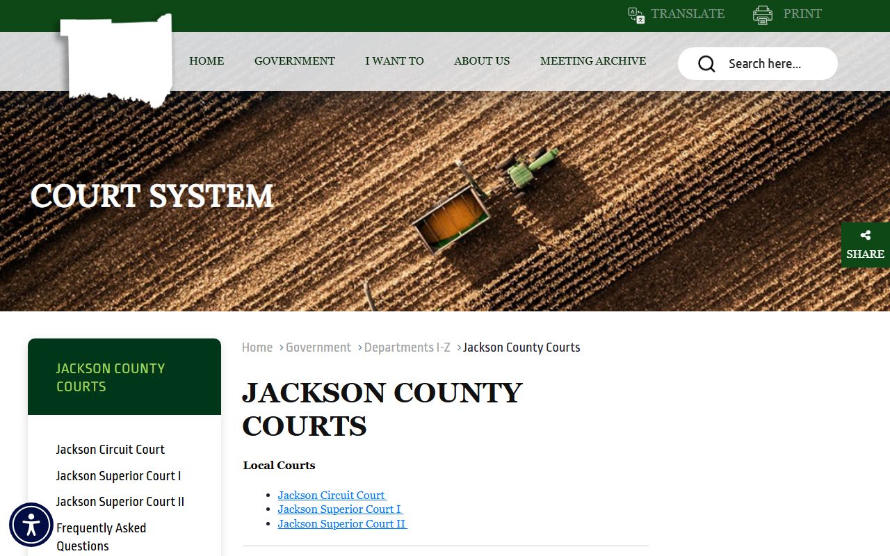 Jackson County Court records county courts landing page