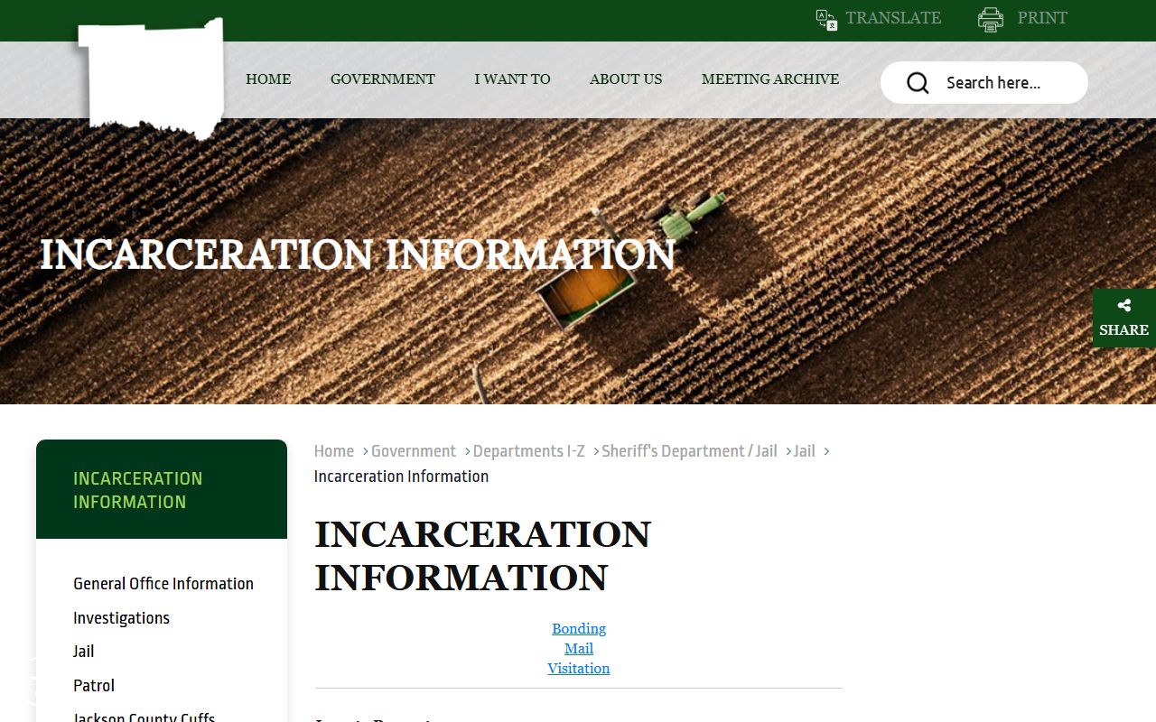 Jackson County inmate search jail incarceration information