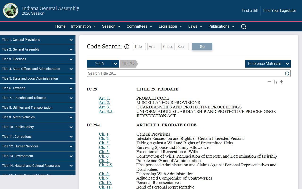 Jackson County probate records Indiana probate code