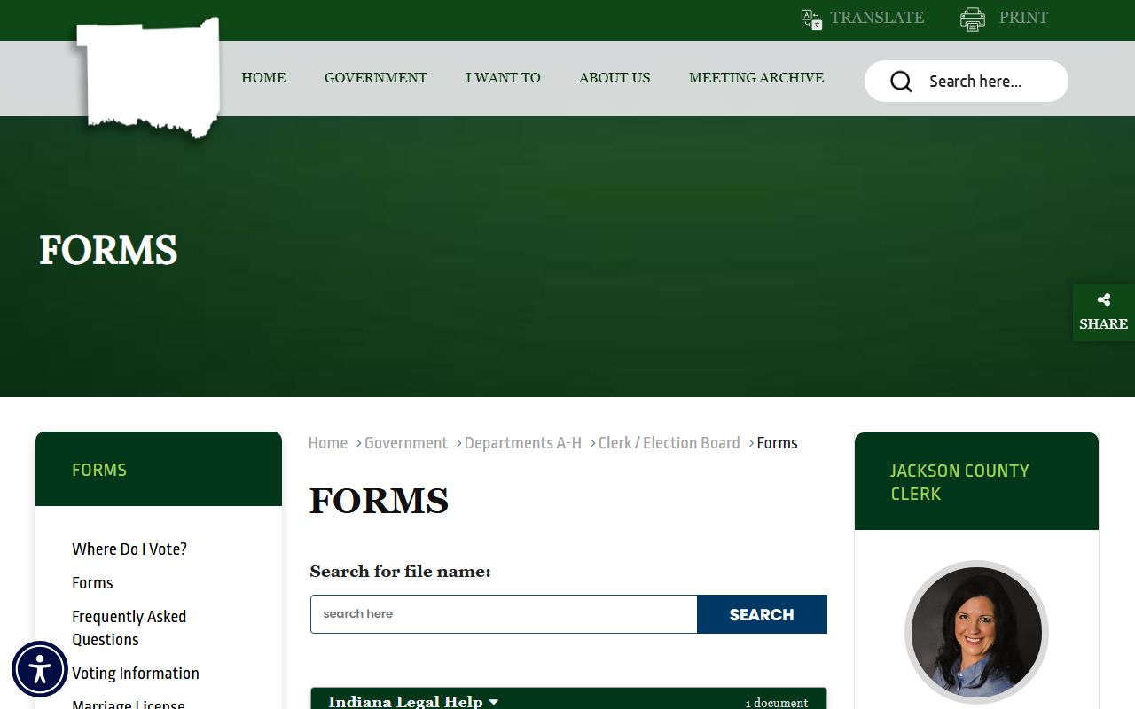 Jackson County probate records clerk forms fee schedule