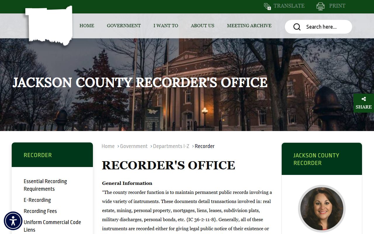 Jackson County probate records recorder related estate documents