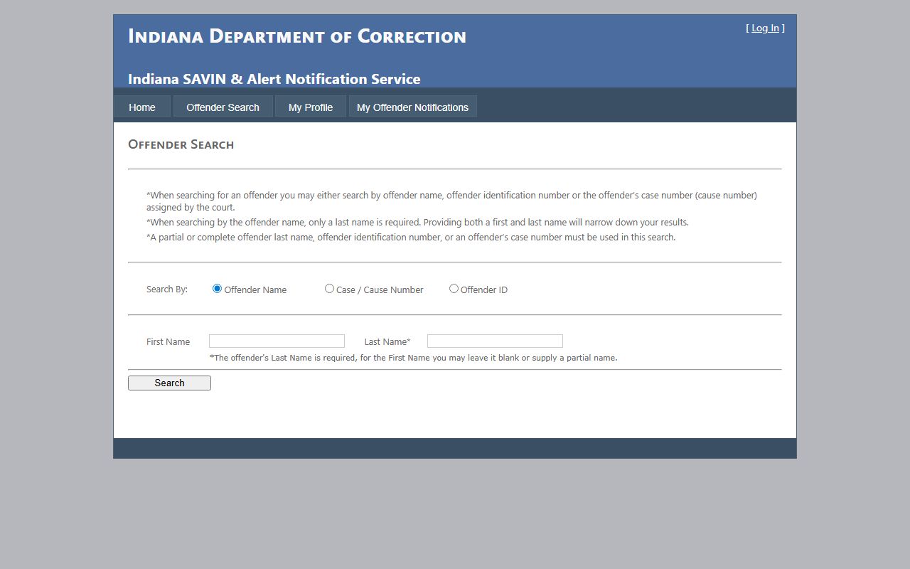 Jackson County warrant search Indiana SAVIN offender search